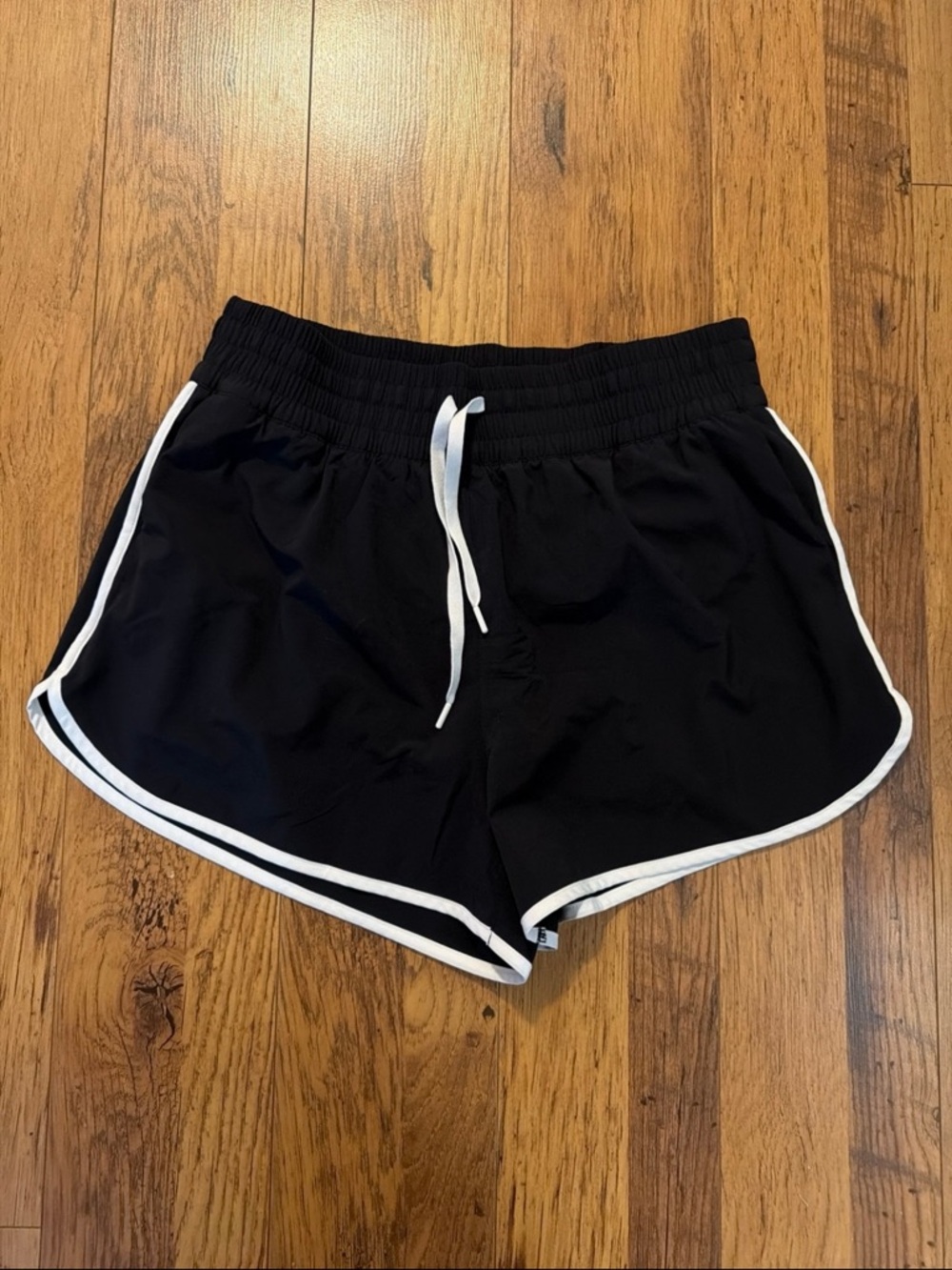 Athleta Black Athletic Shorts with White Trim